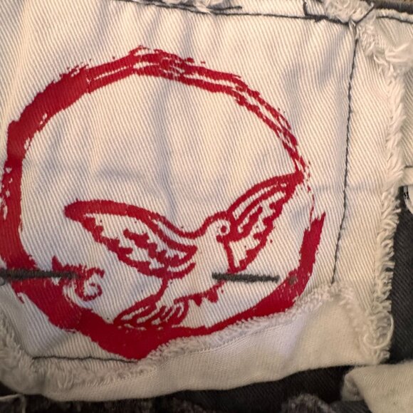 Vtg Y2K Cargo Shorts Mens 32 Gray Flap Pocket Bird Logo D‎ Ring Hong Kong Thick - Picture 5 of 7